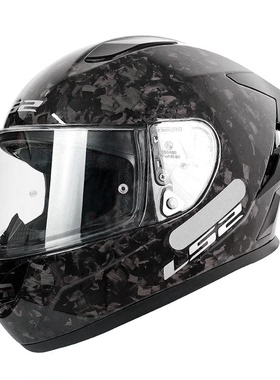 LS2碳纤维玻璃钢摩托车头盔男女四季通用挡风防晒全盔大尾翼FF813