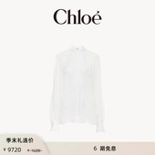 新款 真丝薄稠花边收裥罩衫 Chloe蔻依 25秋季 全款 预定
