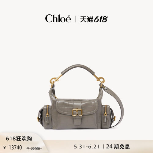 Chloe蔻依鳄鱼纹皮革中号相机包