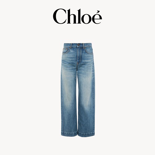 Chloe蔻依 2026新品丹宁款高腰七分牛仔裤
