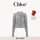 全款 款 预定 26春季 修身 Chloe蔻依 新款 羊毛羊绒针织标识开衫