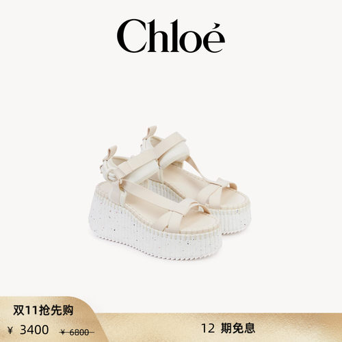 Chloe蔻依NAMA坡跟凉鞋