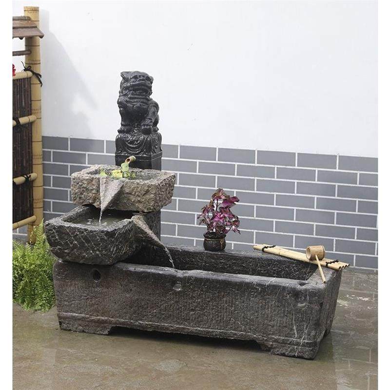 老旧马槽流水石槽组合户外庭院水槽青石大型石头鱼缸养鱼装饰摆件