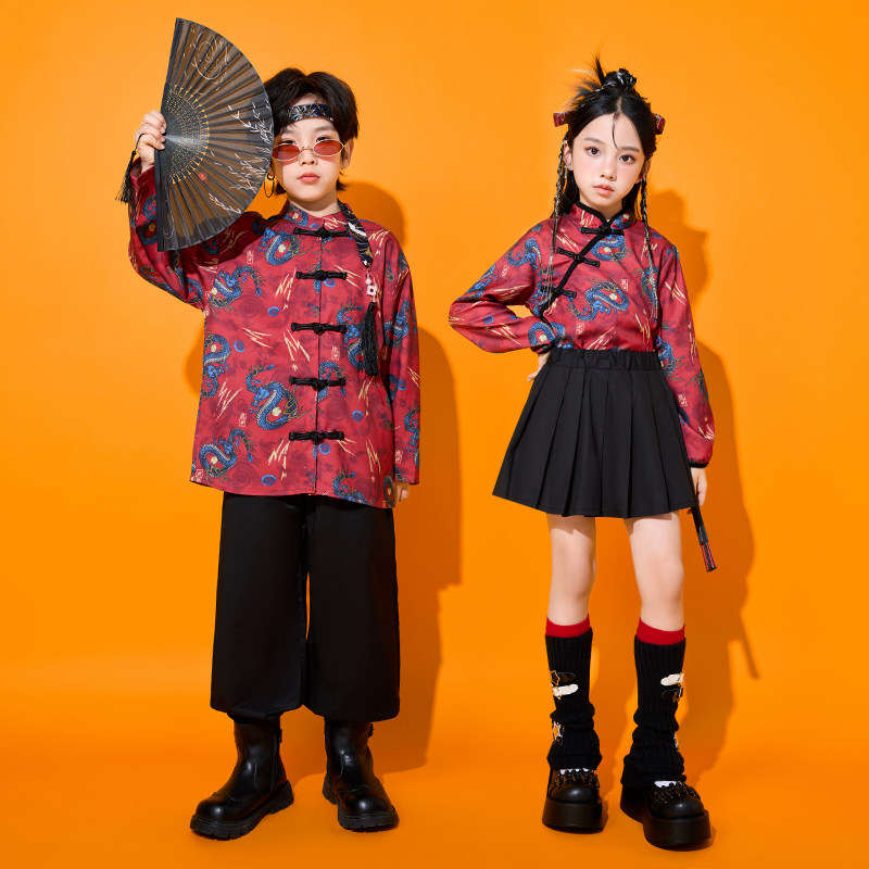 儿童中国风服装元旦演出女