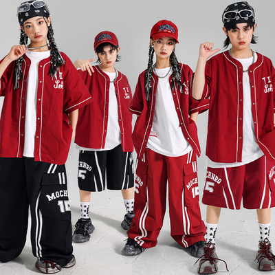 儿童hiphop街舞演出服男童嘻哈棒球服装男孩少儿套装女童炸街潮装