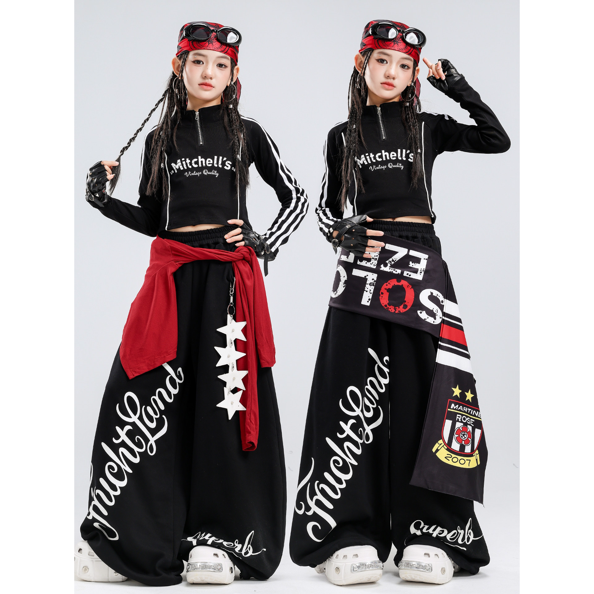 女童爵士舞服装时髦孩立领图片