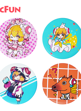 AcFun彩色AC娘系列四个马口铁冰箱贴