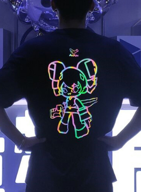 ACFUN赛博反光T恤机娘主题超酷大牌版型面料手感