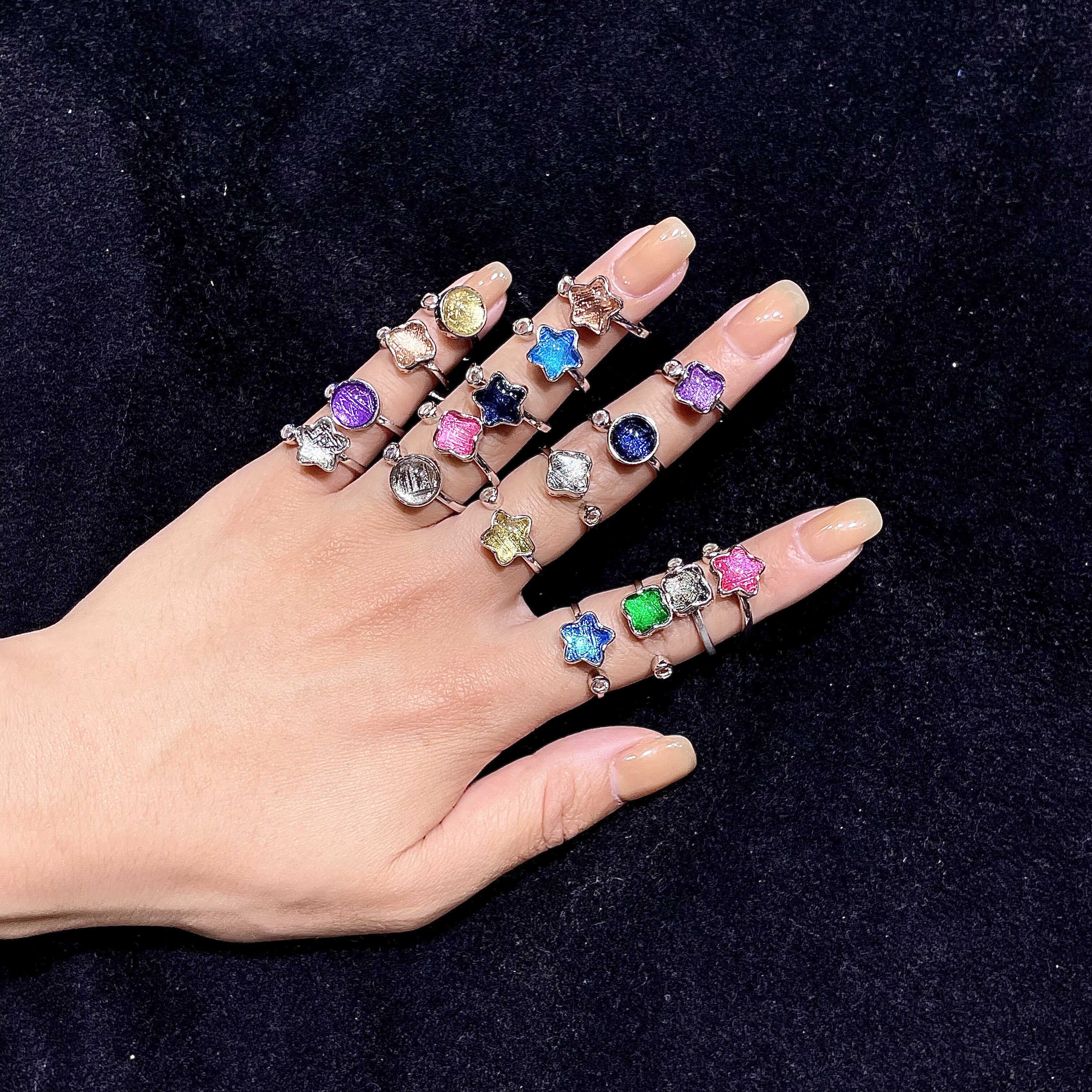 Wear a Star: Gibeon Meteorite & S925 Silver Ring & Earrings Set - Product image 4