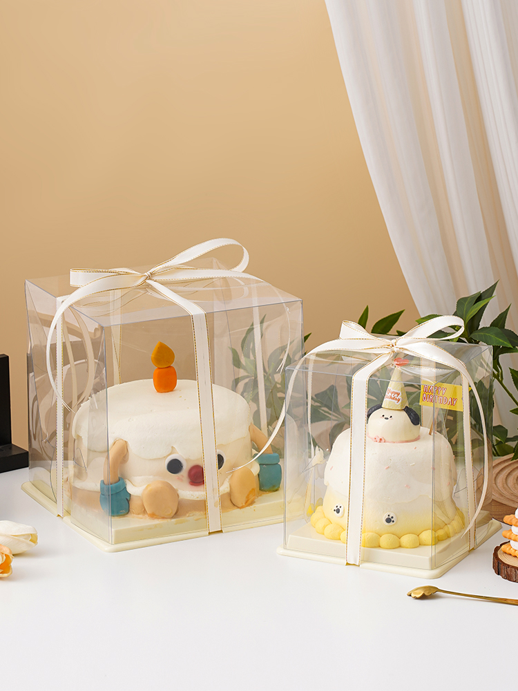 透明手提蛋糕盒3寸4寸5寸蛋糕盒