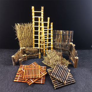 竹丝竹篱笆摆件 三文鱼刺身装饰拼盘竹制品日式料理摆盘刺身装饰