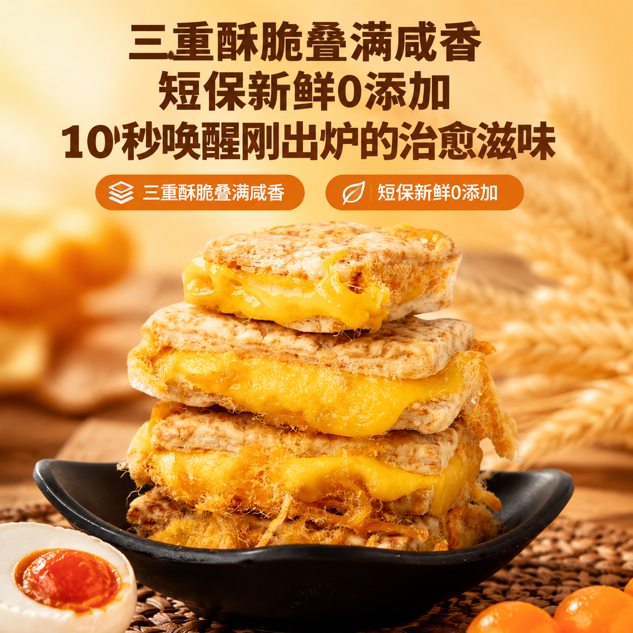 张大酥肉松咸蛋黄方块酥牛轧饼干老式金华特产办公室网红零食小吃