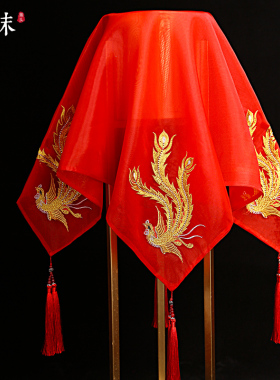 新娘头纱结婚中式高档半透明古风