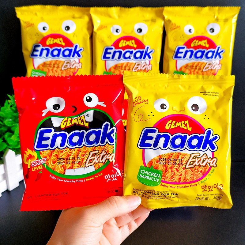 Gemez小鸡干脆面印尼进口Enaak火辣干脆面干吃面儿童休闲零食小吃