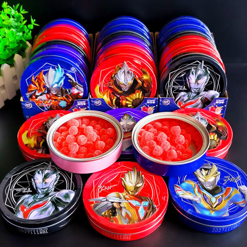 添乐卡通王奥特曼益生菌水果汁软糖80g橡皮糖儿童糖果赠英雄贴纸