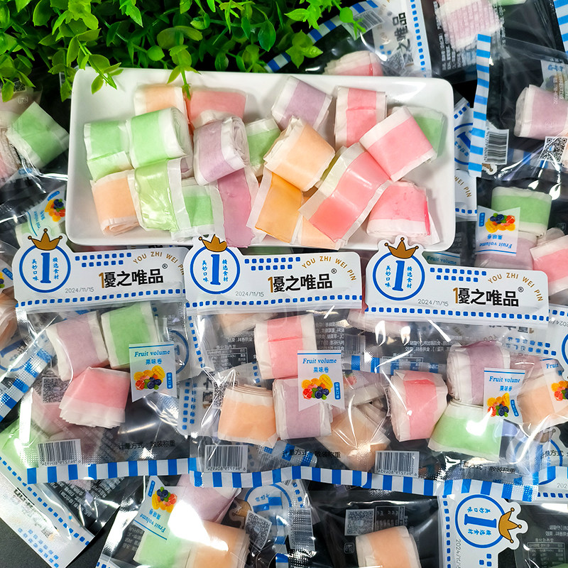 优之唯品果味卷迷你西瓜泡泡糖果汁糖果软糖儿童网红小零食办公室