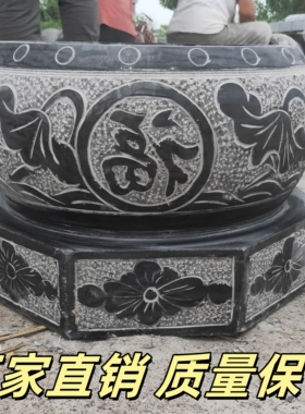 青石柱墩底座石墩子石柱础柱脚石雕柱皮圆墩空心垫基石柱顶石庭院