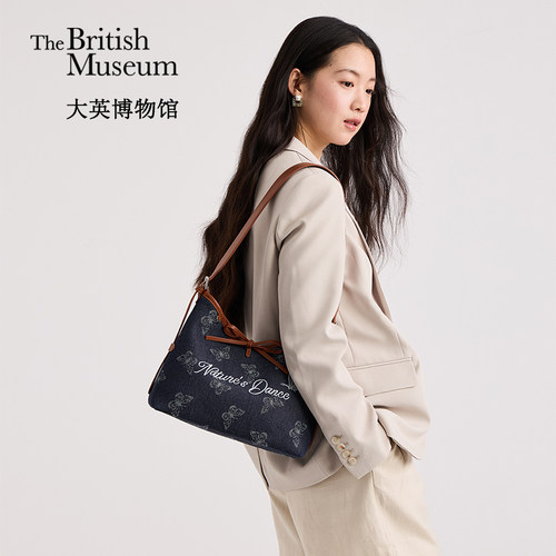 大英博物馆博物志系列蝴蝶提花新中式复古手提斜挎包女士单肩包