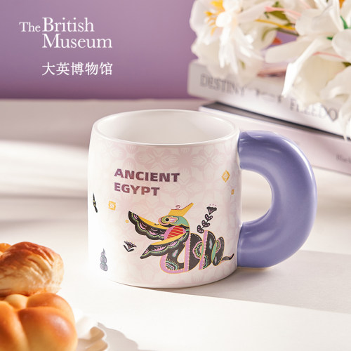 大英博物馆蛇年系列紫气东来粗把手马克杯陶瓷咖啡杯生日礼物女生