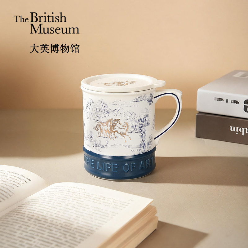 大英博物馆马年系列以梦为马带盖马克杯陶瓷水杯咖啡杯新年礼物女,节庆用品/礼品,文化创意杯子,淘宝优惠券,粉丝福利购,淘宝优惠卷
