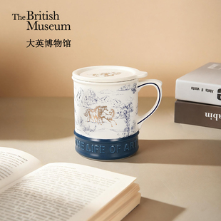 大英博物馆马年系列以梦为马带盖马克杯陶瓷水杯咖啡杯新年礼物女