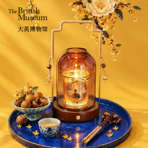 大英博物馆安德森猫系列蜡烛香氛复古手提灯罩礼盒送朋友生日礼物