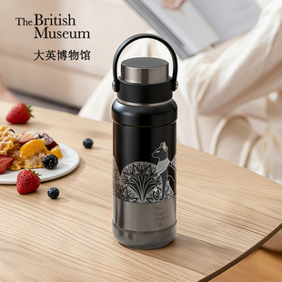 大英博物馆安德森猫系列猫影流光大容量便携折叠手拎保温杯咖啡杯