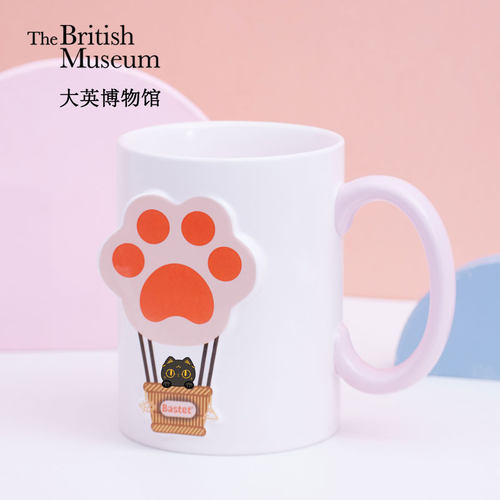 大英博物馆安德森猫和她的朋友们系列热气球立体浮雕马克杯