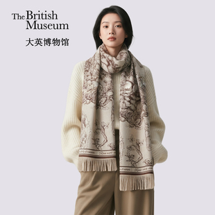 大英博物馆新年系列新中式提花围巾披肩百搭高级礼盒送妈妈礼物