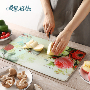 爱屋格林厨房菜板钢化玻璃砧板大号加厚长方形刀板家用防潮