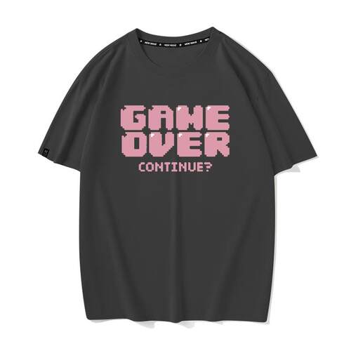 game over 游戏结束游戏王周边文字字母短袖T恤男女打底半袖