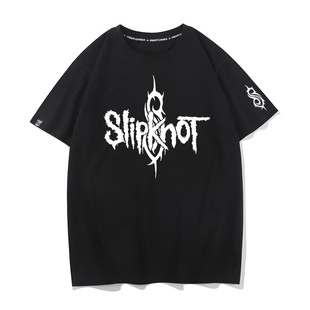 SLIPKNOT活结乐队短袖T恤男生宽松金属摇滚朋克印花纯棉半袖
