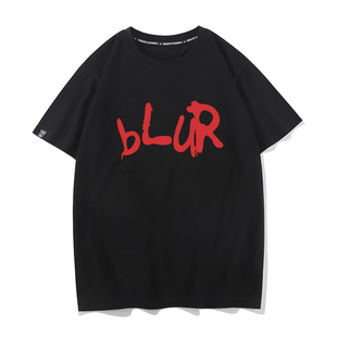 Blur污点乐队摇滚T恤涅盘ACDC枪花字母短袖印花潮纯棉打底衫