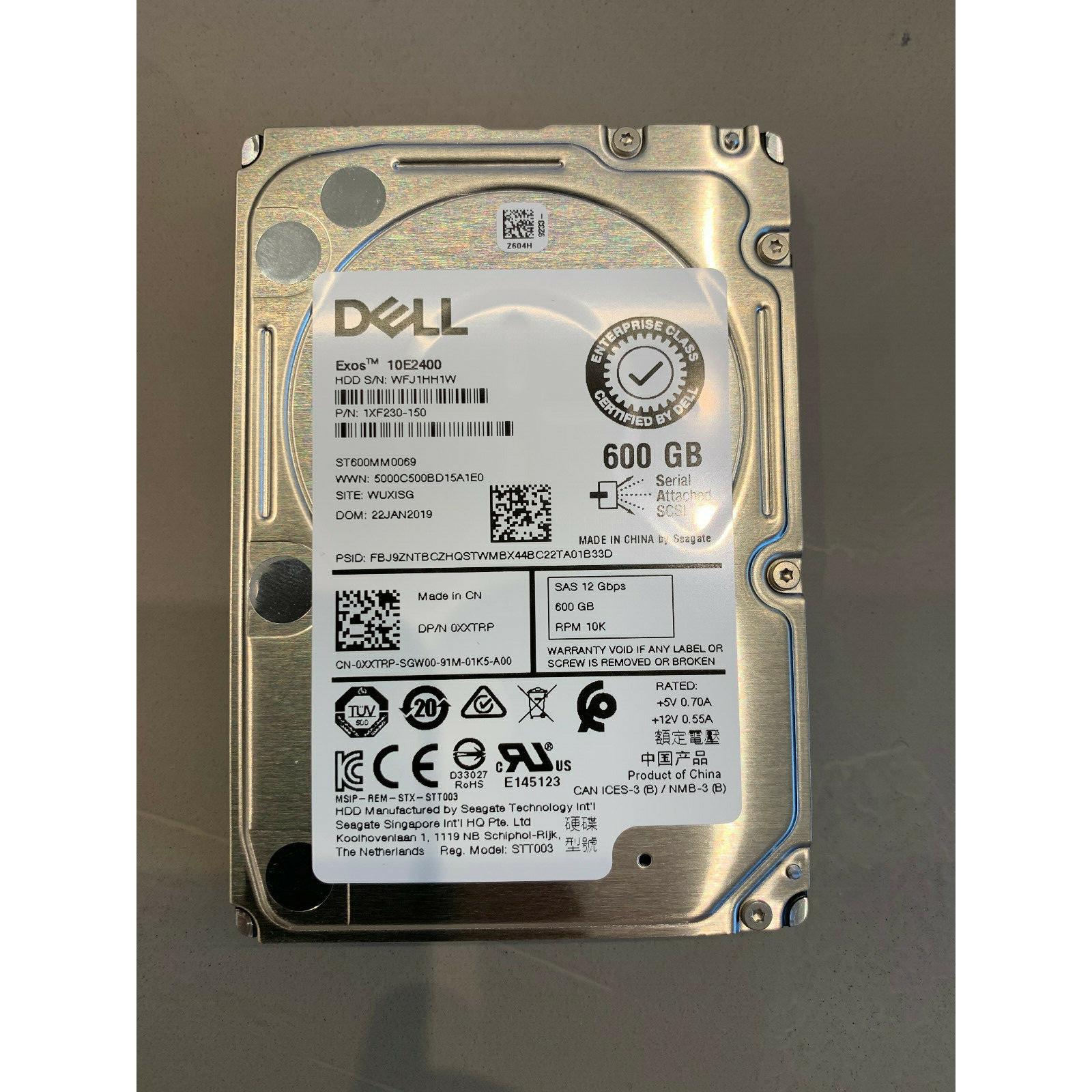 Dell 600G 12gb SAS 2.5寸 10K ST600MM0069 0XXTRP服务器硬盘