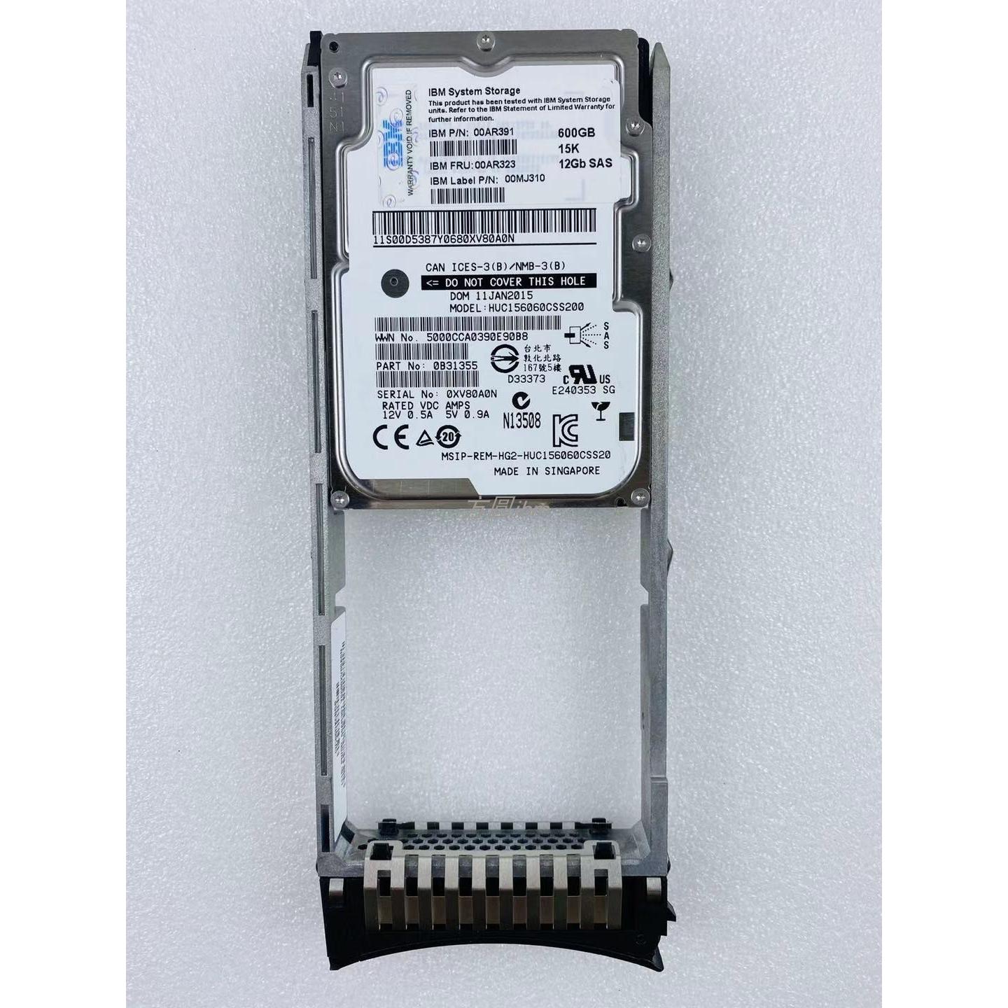 IBM 00AR323 00AR391 00MJ310 600G 15KSAS2.5 12GbV7000Gen2硬盘