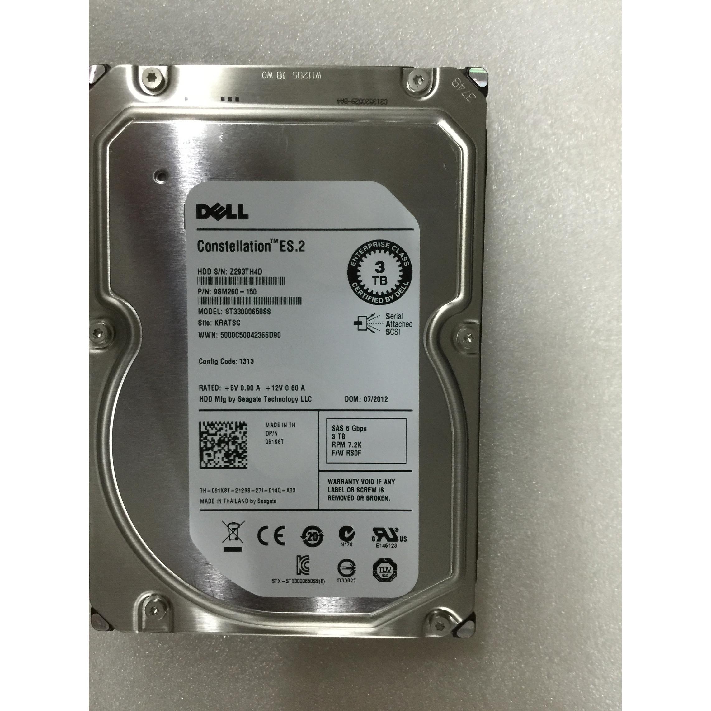 DELL MD1200 MD3000I NX3000 MD3200 存储硬盘 3T 3TB SAS 3.5寸