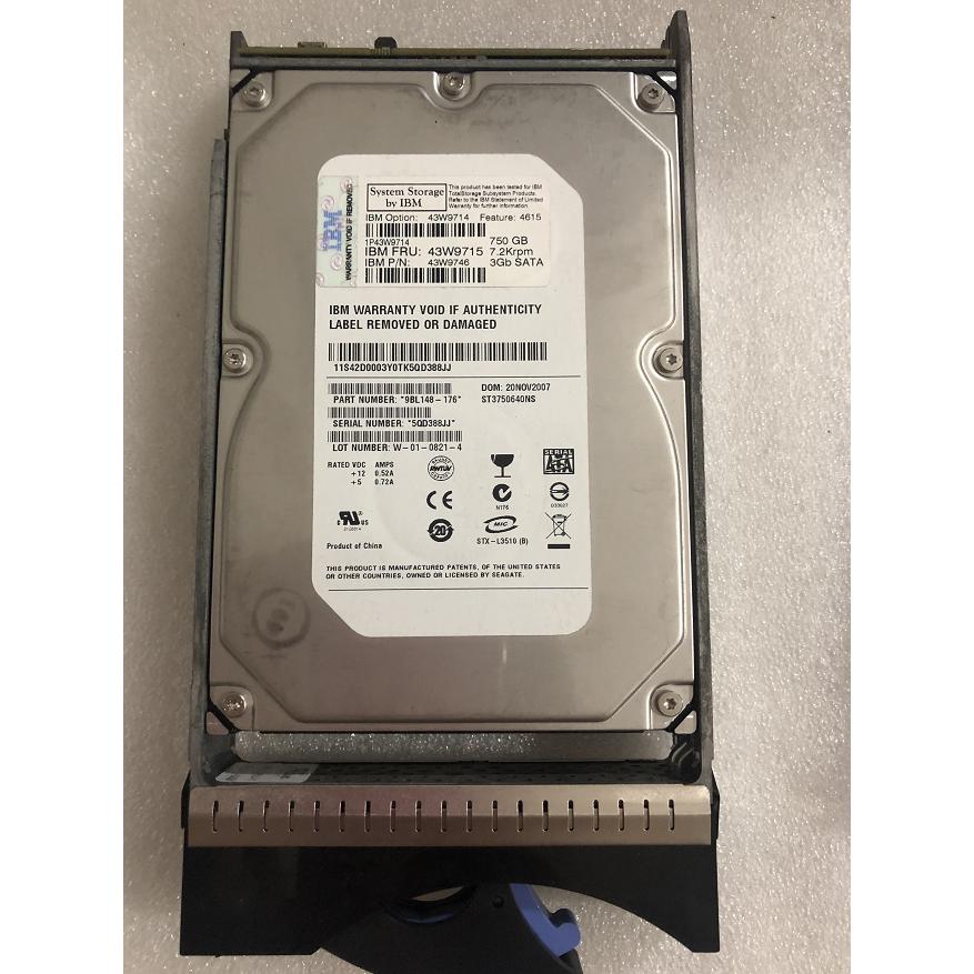 IBM 43W9715 43W9714 43W9746 750G 7.2K SATA-FC 3.5 存储硬盘