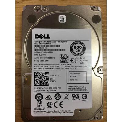 DELL ST600MM0088 SAS 12GB 600G 10K 2.5寸33KFP 033KFP EQ硬盘