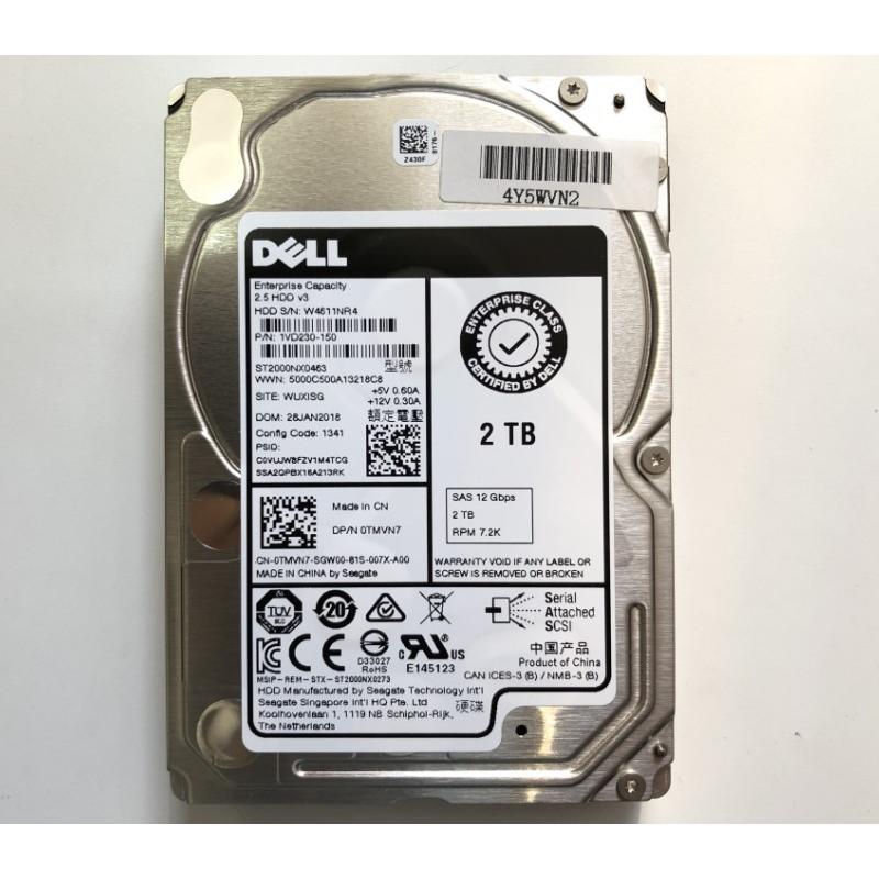 DELL 2T SAS 7.2K 2.5寸 12G ST2000NX0463 0TMVN7服务器硬盘
