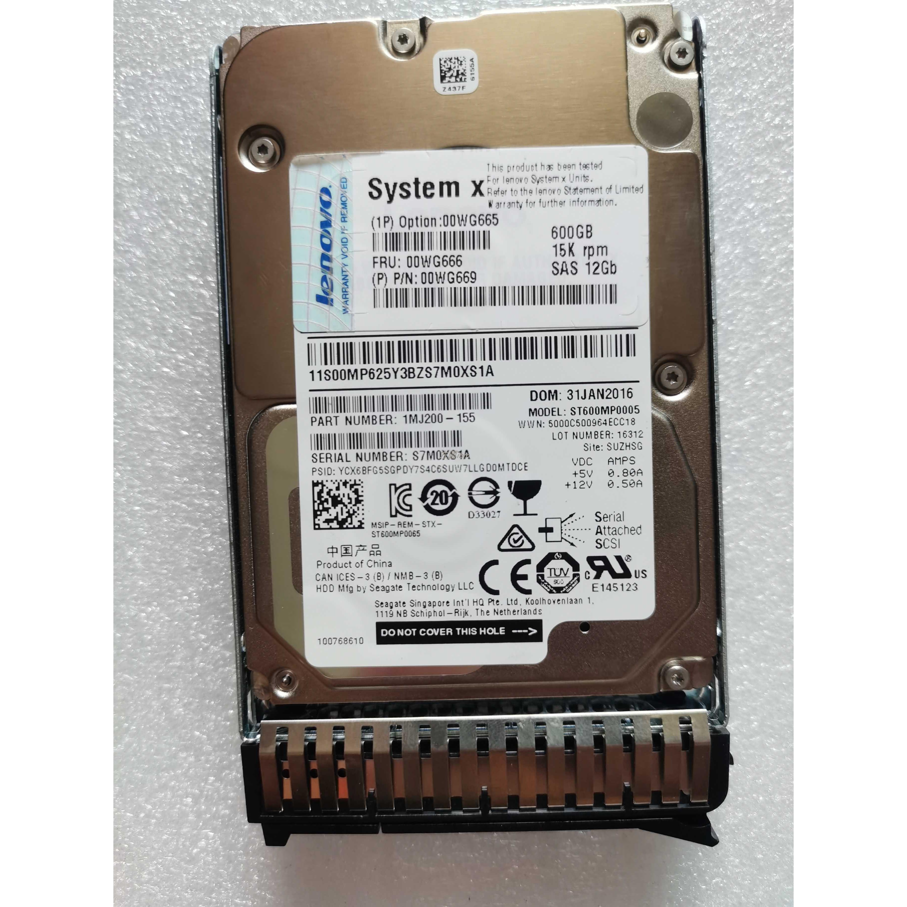 IBM X3650 M5 X3550 M5 X6硬盘 00WG665 00WG666 600G 15K SAS