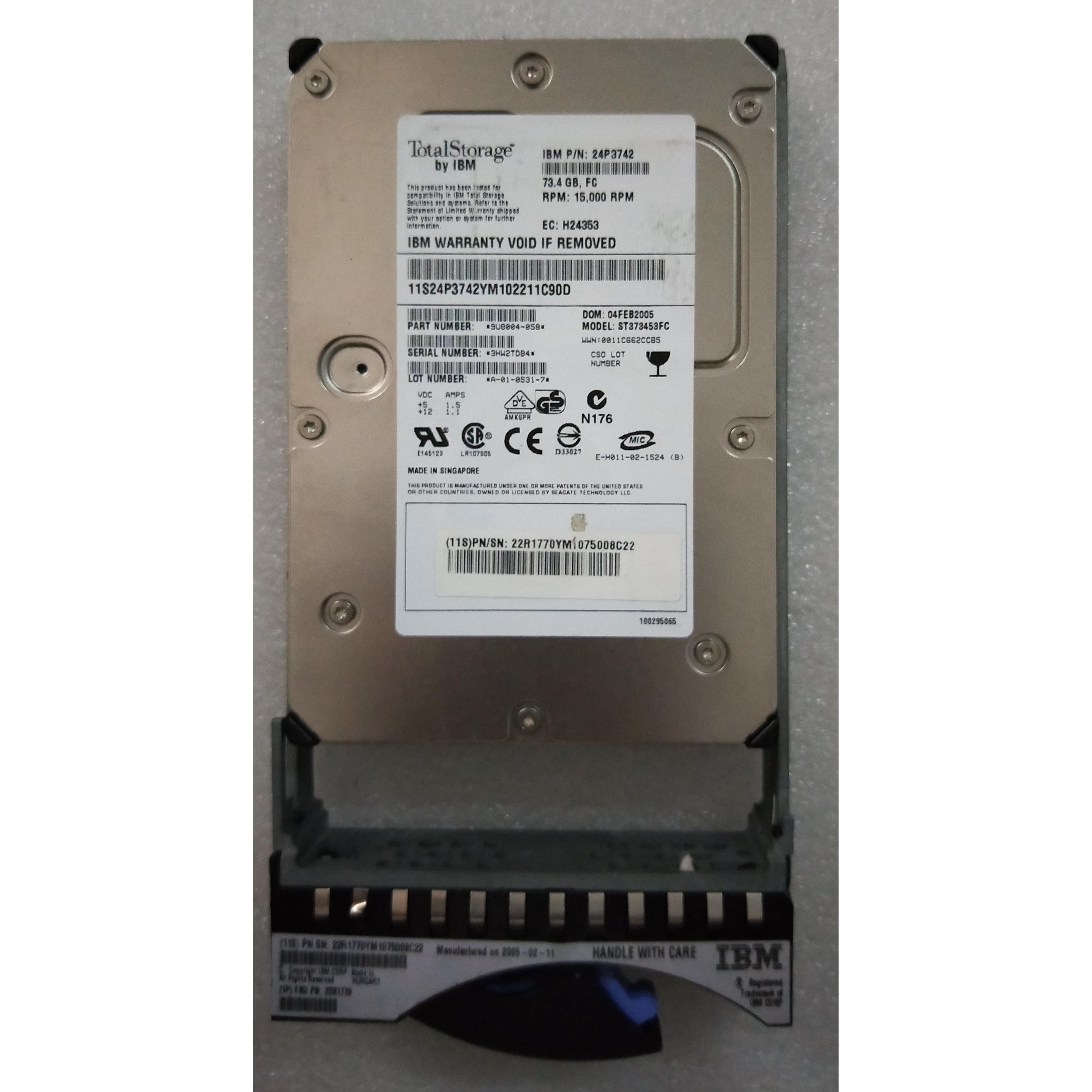 IBM ST373453FC 24P3742 22R1770 73.4GB FC 15K 光纤硬盘