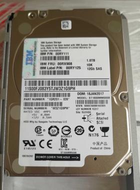 IBM 00RX908 00RY111 1.8T 12G SAS 10K 2.5 V7000 存储硬盘