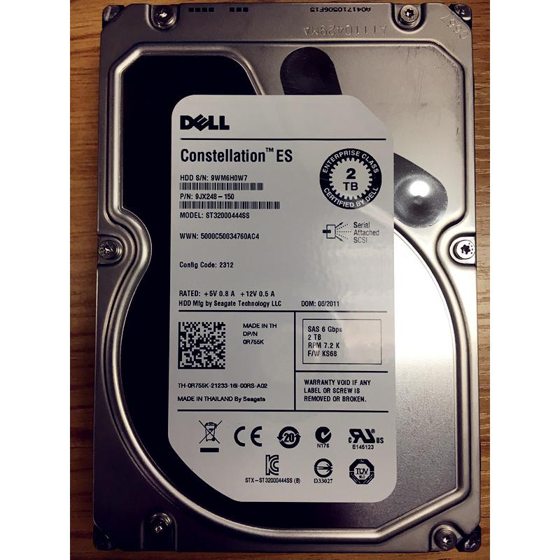 DELL R710 R510 T410服务器 2T 7.2K 6G 3.5 SAS硬盘ST32000444SS