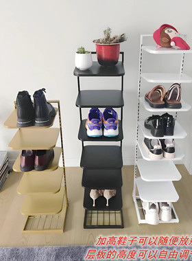 可调节层高鞋架家用入户门口多层小窄简易铁艺拖鞋架宿舍收纳架子