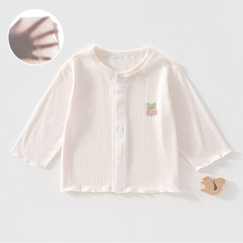 天丝婴儿空调服夏季新款开衫洋气