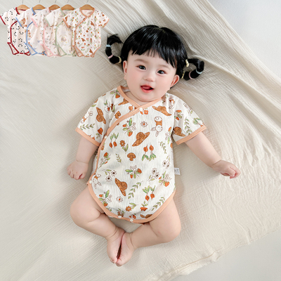 女宝宝包屁衣夏季薄款短袖三角