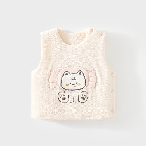 婴儿夹棉马甲秋冬季三层保暖