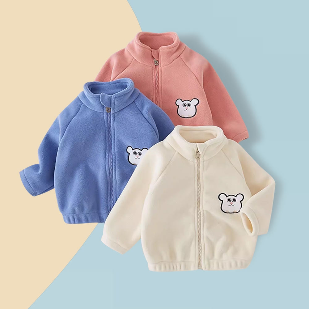 宝宝摇粒绒秋装加绒加厚外套