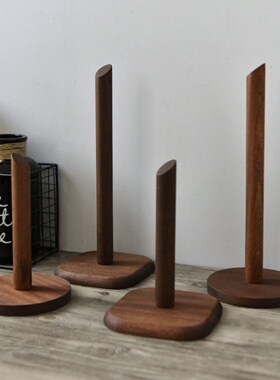 百十来方乌檀实木质立式家用厨房纸巾架纸巾保鲜膜收纳架免打孔