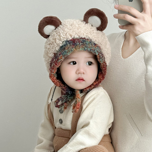 儿童帽子秋冬季护耳帽男童女宝宝韩版珊瑚绒冬天厚款套头防风保暖